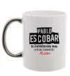 Чашка з кольоровою ручкою Pablo Escobar El Patron local fanatic Срібло фото