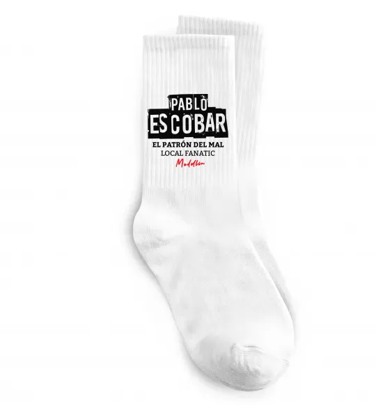 Носки Pablo Escobar El Patron local fanatic Белый фото