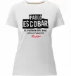 Жіноча преміум футболка Pablo Escobar El Patron local fanatic Білий фото