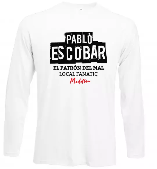Лонгслів Pablo Escobar El Patron local fanatic Білий фото