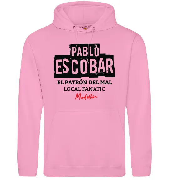 Мужская толстовка (худи) Pablo Escobar El Patron local fanatic Розовый фото
