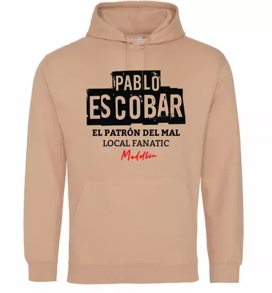 Женская толстовка (худи) Pablo Escobar El Patron local fanatic Песочный фото