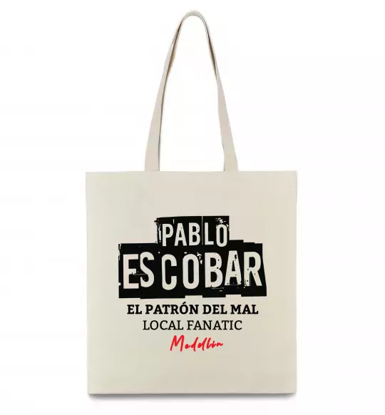 Еко-сумка Pablo Escobar El Patron local fanatic Бежевий фото