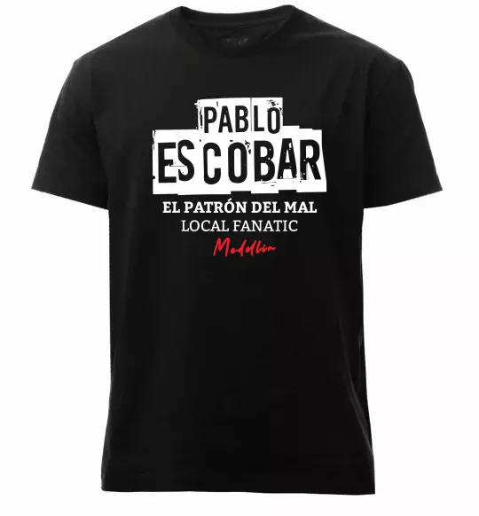 Чоловіча преміум футболка Pablo Escobar El Patron local fanatic Чорний фото