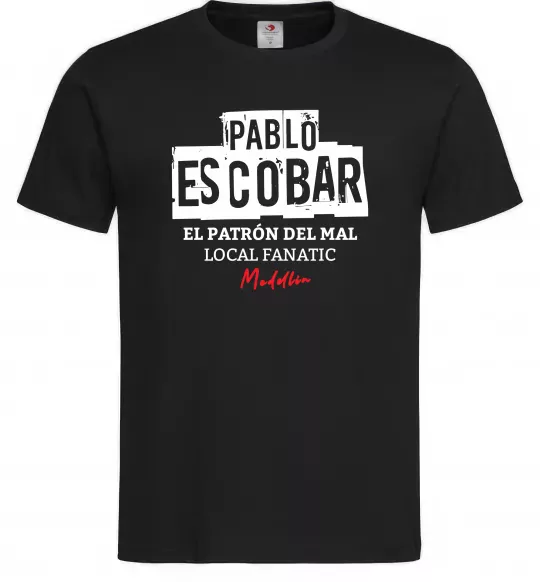 Чоловіча футболка Pablo Escobar El Patron local fanatic Чорний фото