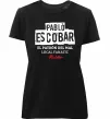 Жіноча преміум футболка Pablo Escobar El Patron local fanatic Чорний фото