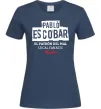 Женская футболка Pablo Escobar El Patron local fanatic Темно-синий фото