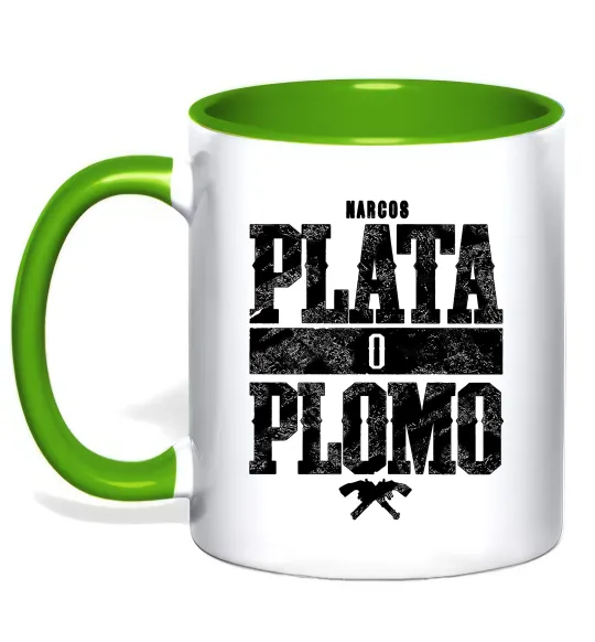 Чашка з кольоровою ручкою Plata o Plomo Лаймовий фото