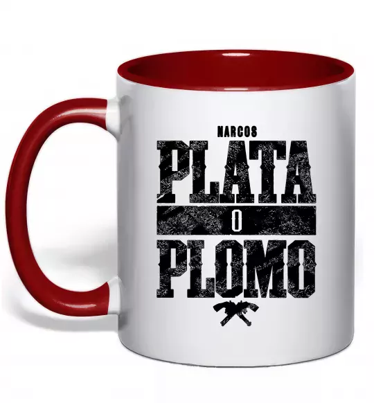Чашка с цветной ручкой Plata o Plomo Красный фото