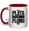 Чашка с цветной ручкой Plata o Plomo Красный фото