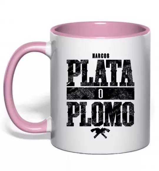 Чашка с цветной ручкой Plata o Plomo Нежно розовый фото