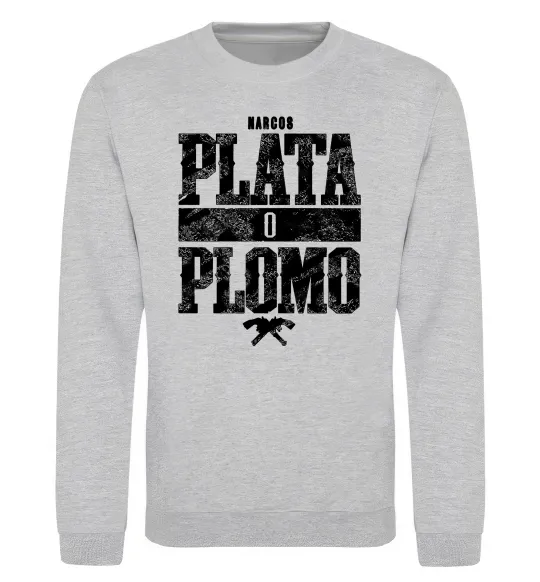Світшот Plata o Plomo Сірий меланж фото
