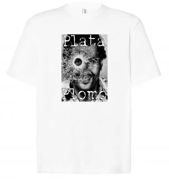 Футболка Оверсайз Escobar Plata o plomo Белый фото