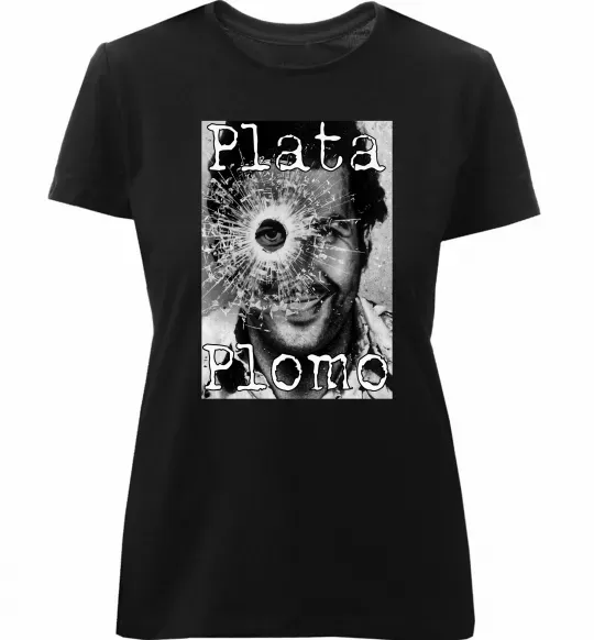 Жіноча преміум футболка Escobar Plata o plomo Чорний фото