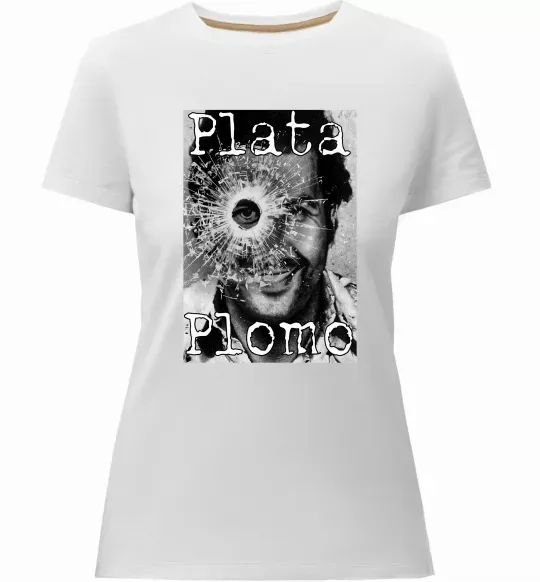 Жіноча преміум футболка Escobar Plata o plomo Білий фото