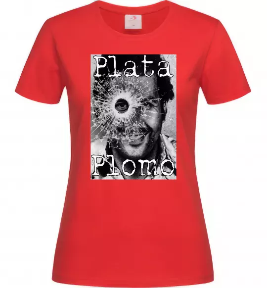 Женская футболка Escobar Plata o plomo Красный фото