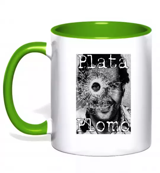 Чашка з кольоровою ручкою Escobar Plata o plomo Зелений фото