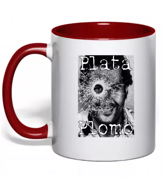 Чашка з кольоровою ручкою Escobar Plata o plomo Червоний фото