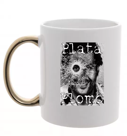 Чашка з кольоровою ручкою Escobar Plata o plomo Золото фото