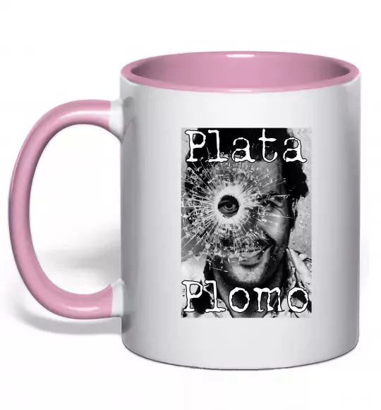 Чашка з кольоровою ручкою Escobar Plata o plomo Ніжно рожевий фото