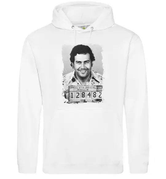 Мужская толстовка (худи) Пабло Ескобар Белый фото