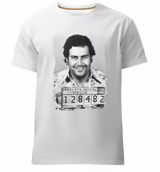 Чоловіча преміум футболка Пабло Ескобар Білий фото