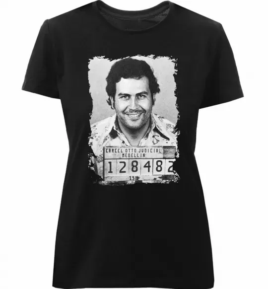 Жіноча преміум футболка Пабло Ескобар Чорний фото