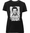 Жіноча преміум футболка Пабло Ескобар Чорний фото