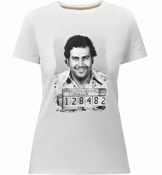Жіноча преміум футболка Пабло Ескобар Білий фото