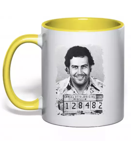 Чашка с цветной ручкой Пабло Ескобар Солнечно желтый фото