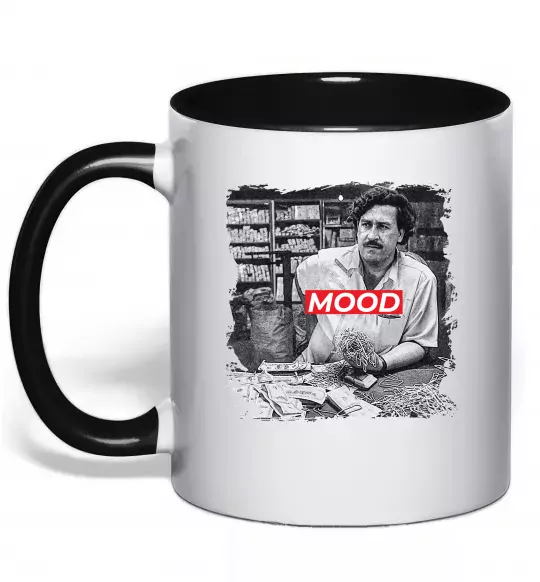 Чашка с цветной ручкой Escobar mood Черный фото