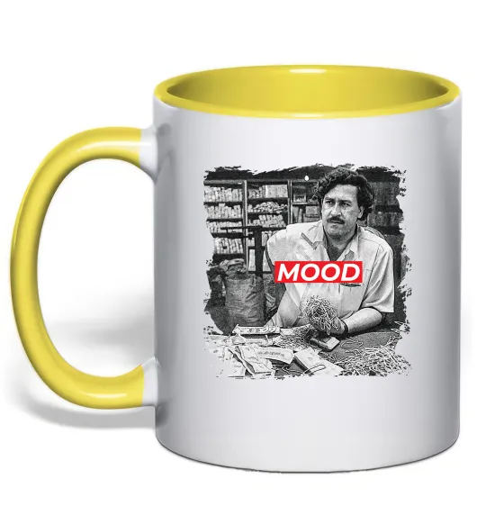 Чашка с цветной ручкой Escobar mood Лимонный фото