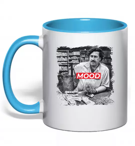 Чашка с цветной ручкой Escobar mood Голубой фото