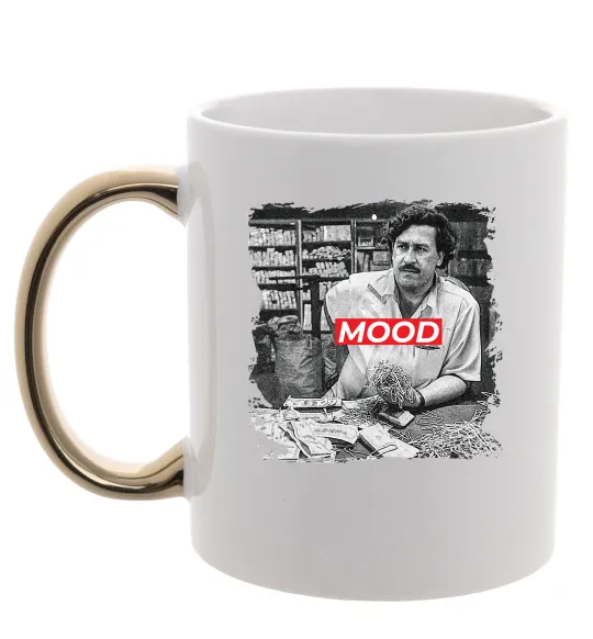 Чашка с цветной ручкой Escobar mood Золото фото