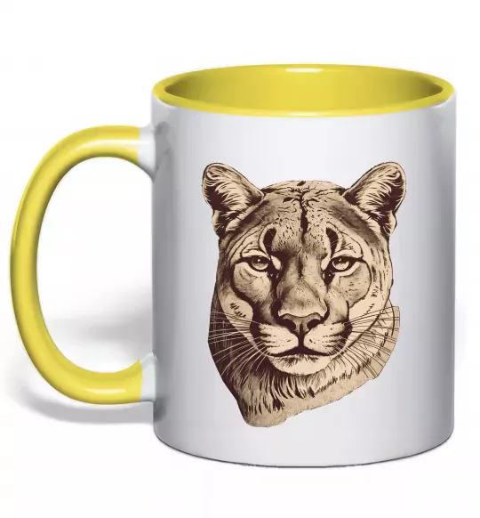 Чашка с цветной ручкой Пума Солнечно желтый фото