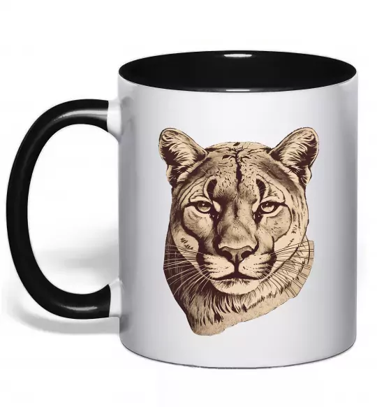 Чашка с цветной ручкой Пума Черный фото