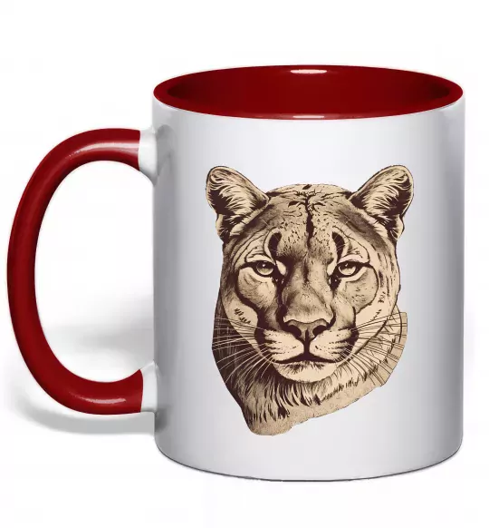 Чашка с цветной ручкой Пума Красный фото