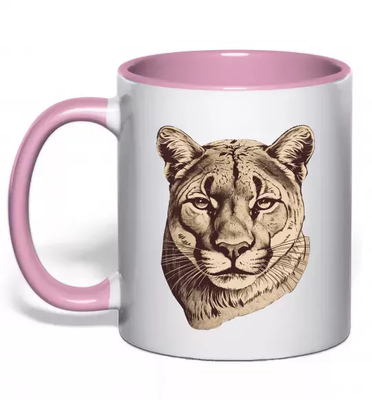 Чашка с цветной ручкой Пума Нежно розовый фото