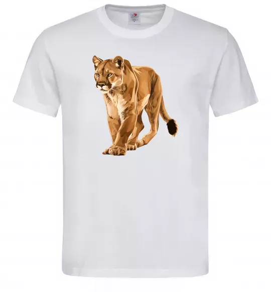 Мужская футболка Пума в повний зріст Белый фото