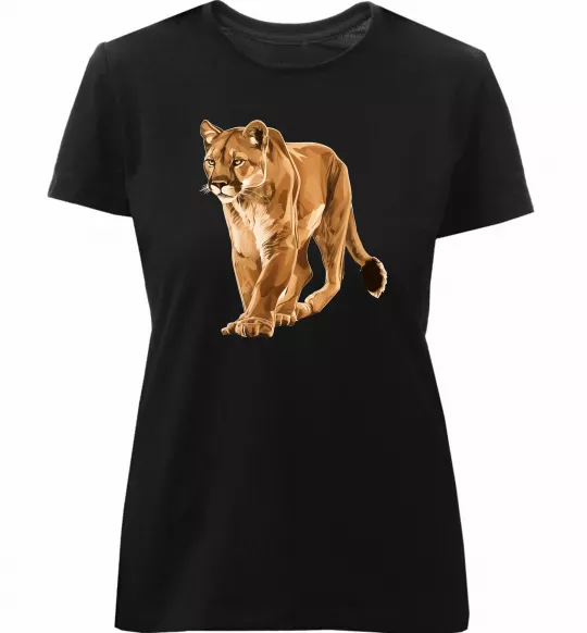 Женская премиум футболка Пума в повний зріст Черный фото