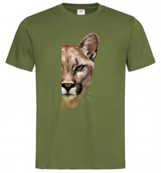 Мужская футболка Пума обличчя Оливковый фото