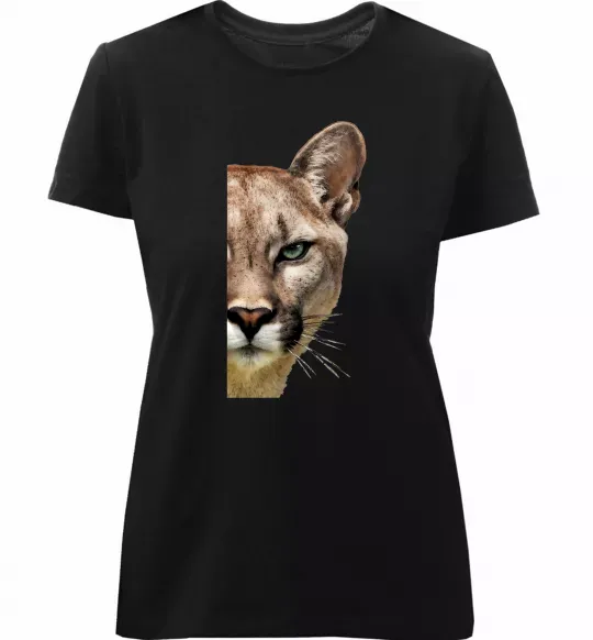 Женская премиум футболка Пума обличчя Черный фото