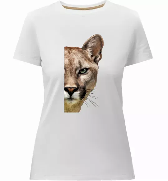 Женская премиум футболка Пума обличчя Белый фото