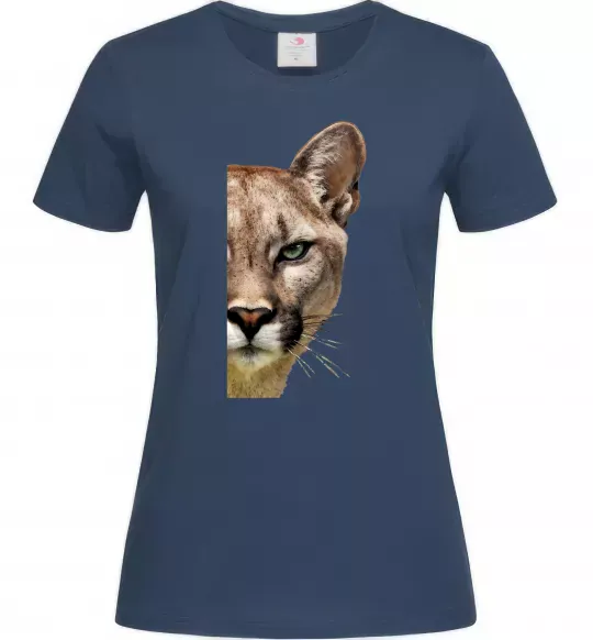 Жіноча футболка Пума обличчя Темно-синій фото