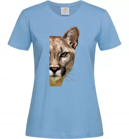Жіноча футболка Пума обличчя Блакитний фото
