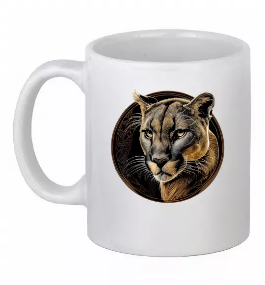 Чашка керамическая Пума малюнок Белый фото