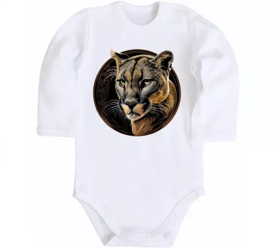 Дитячий бодік Пума малюнок Білий фото