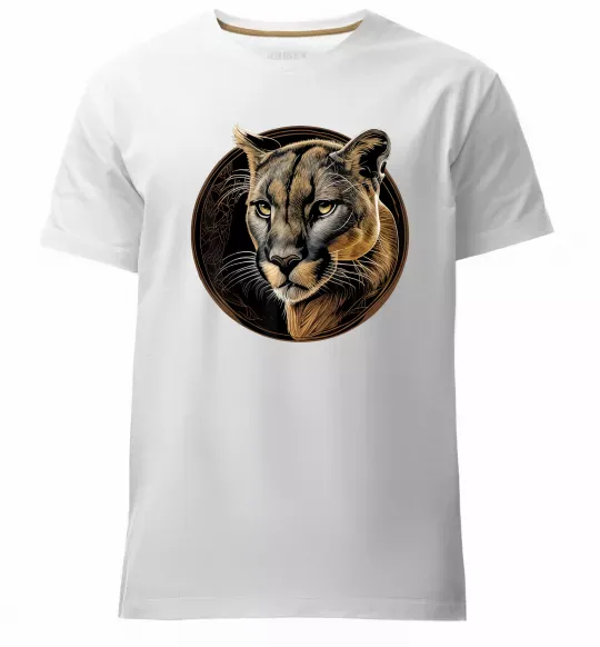 Мужская премиум футболка Пума малюнок Белый фото