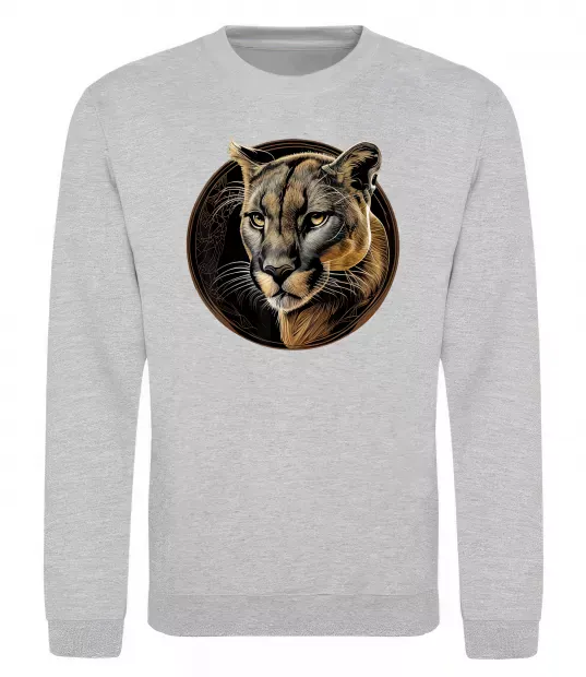 Свитшот Пума малюнок Серый меланж фото