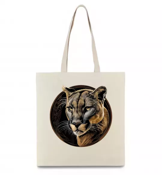 Эко-сумка Пума малюнок Бежевый фото